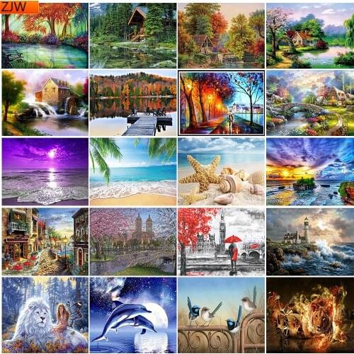 New arrival 5D diamond painting landscape diamond embroidery diamond mosaic natural rhinestone pictures