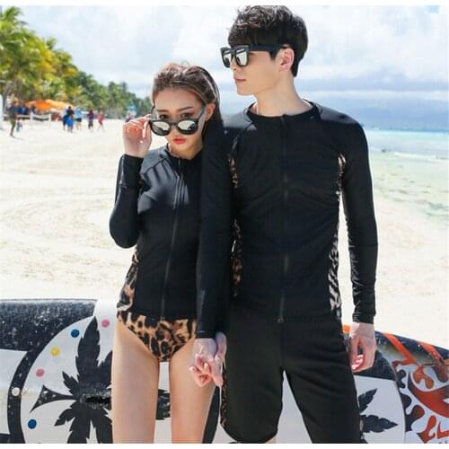 Couple Rash Guards Swimming Swimwear Women Bodysuit Bikinis For 2019 Summer Beach Womens Long Sleeve Surfing Clothes Outdoors