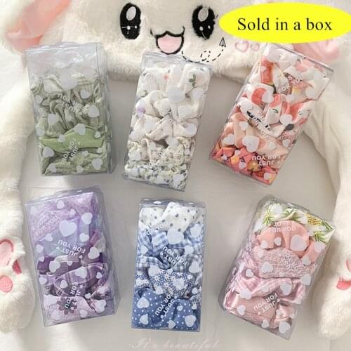 18colors Of Pack Korea Spring Cute Print Girls Scrunchies Set Elastic Women Hair Bands Headwear Headband Hair Accessories
