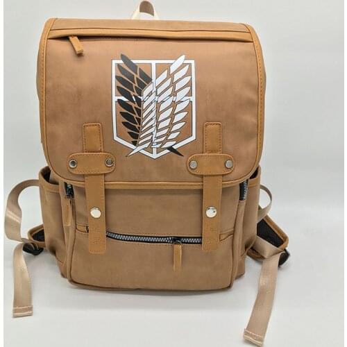 LISM Attack on Titan Fashion Anime PU Backpacks School Backpack Casual Bags Travel Knapsack Unisex
