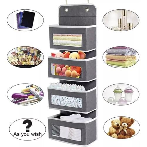 Hanging Organizer Bag Non-woven Fabric Door Wall Hanging Storage Bag in Living Room Bedroom Kitchen for Toy Cosmetic Kitchenware