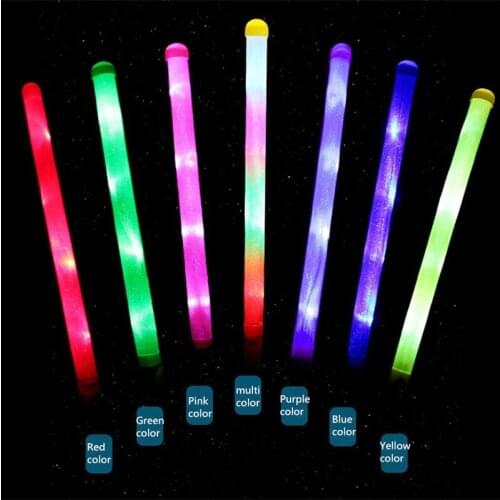 Free shipping 50pcs/lot 4*48cm multi color 7 modes led stick led baton glow stick for wedding party