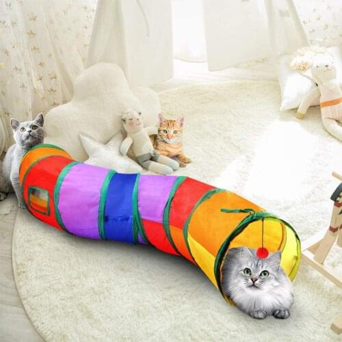 Cat Tunnel Interactive Cat Chute Cat Tube Toy Camouflage S-Tunnel for Indoor Best for Puppy Cat Kitty Kitten Rabbit