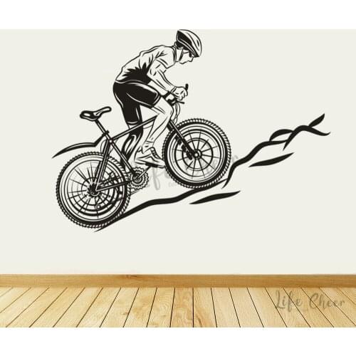 Mountain Cycling Wall Stickers Bicycle Racing Sports Vinyl Art Decal Mountains Bike Wall Poster Decoration Vinyl Art AZ1029
