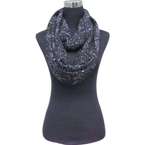 10pcs/lot Constellation Print Womens Infinity Loop Scarf Snood, Free Shipping