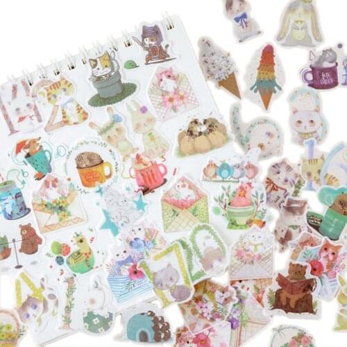 12packs/lot Cute Cartoon Summer Concerto Series Sticker DIY Diary Decorative Stickers Scrapbooking Gift Product Sealing Label