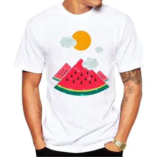 2018 Men Customized T-shirt Fashion eatventure Watermelon Design Short sleeve men T Shirts Hipster Casual Tops