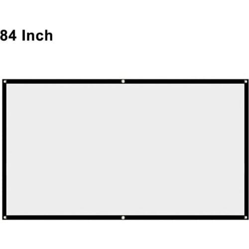 2021 New 16:9 Foldable Projection Screen Portable White Projector Curtain 60/72/84/100"