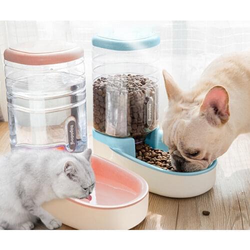 3.8L Automatic Pet Feeder Gravity Dog Water Fountain Plastic Dog Water Bottle Food Water Dispenser Pet Feeding Bowl for Cat Dogs