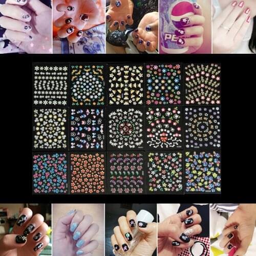 30 Sheets Nail Art 3D Stickers Flowers Design Manicure Tips Decal Decorations