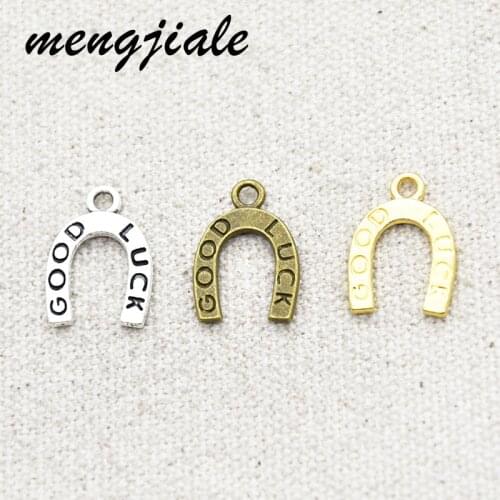 30pcs Wholesale Metal Alloy Horseshoe Good Luck Charms For Jewelry Making DIY Necklace Bracelet Supplies