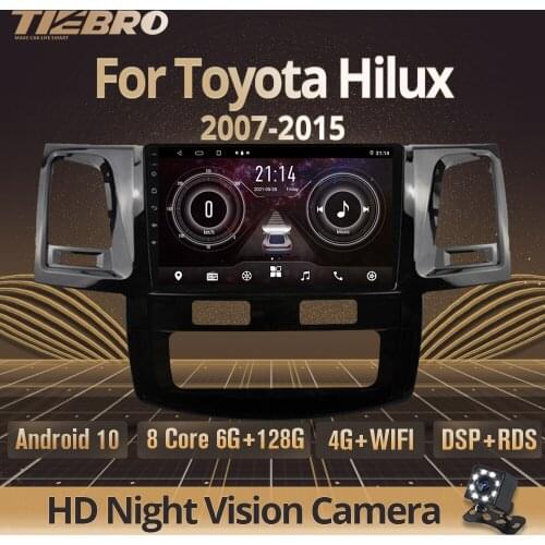 TIEBRO 2 Din Android 10 Car Radio For Toyota Fortuner Hilux 2007-2015 Stereo Receiver GPS Navigation Auto Radio DSP Car Receiver