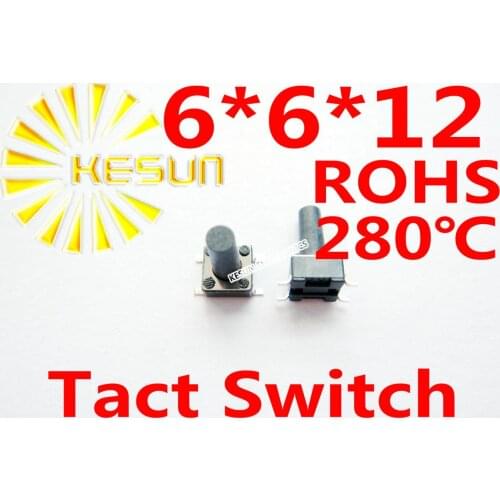 FREE SHIPPING 1000PCS SMD 6X6X12MM Tactile Tact Push Button Micro Switch Momentary ROHS