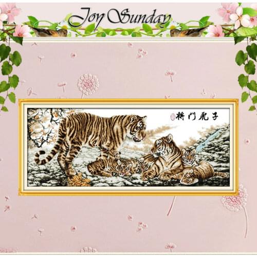 Big Size! Tiger Family Patterns Counted Cross Stitch 11CT 14CT Cross Stitch Sets Chinese Cross-stitch Kits Embroidery Needlework