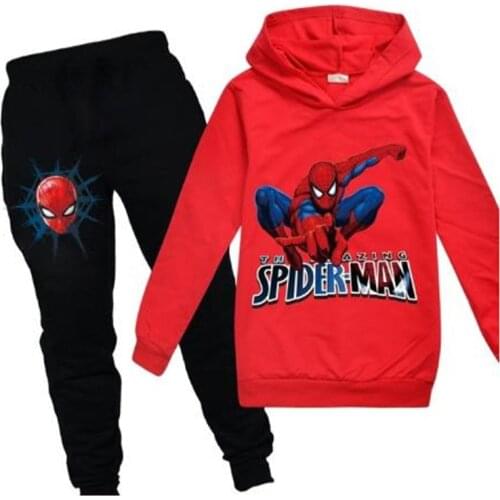 Disney Kids Boys Girls Hoodies Pants Suit Cartoon Spiderman Childrens Clothing Sweatshirts Casual Fashion Pullover Jogging Pant