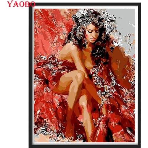 Sexy Beauty Painting With Diamonds round 5D DIY Diamond Painting Full Square Cross Stitch Diamond Embroidery Mosaic Decor