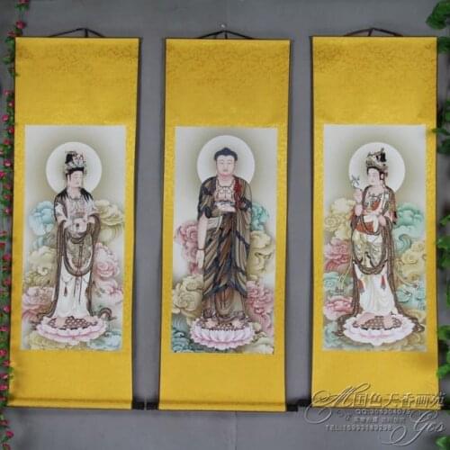 China Antique collection Calligraphy and painting The three saints of the West diagram