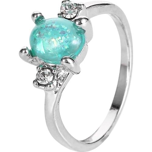 Individuality Creativity New Hand Accessories Temperament Auspicious Oval Crystal Ring for Women