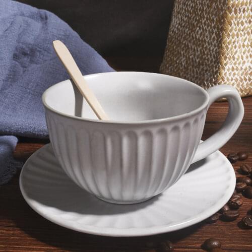 Ceramic Design Coffee Cup and Saucer Set High Quality Coffee Cup Vintage The Office Tazas De Cafe Family Drinkware SX50BD