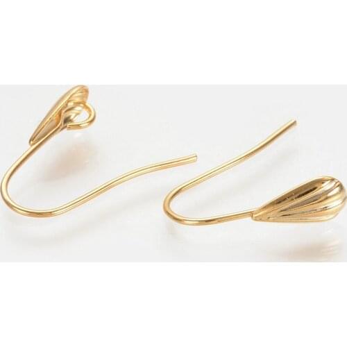 10pcs Brass Earring Hooks Ear Wire Gold/Platinum Plated for Jewelry Making Earring Findings 16x17x5mm pin: 0.5mm