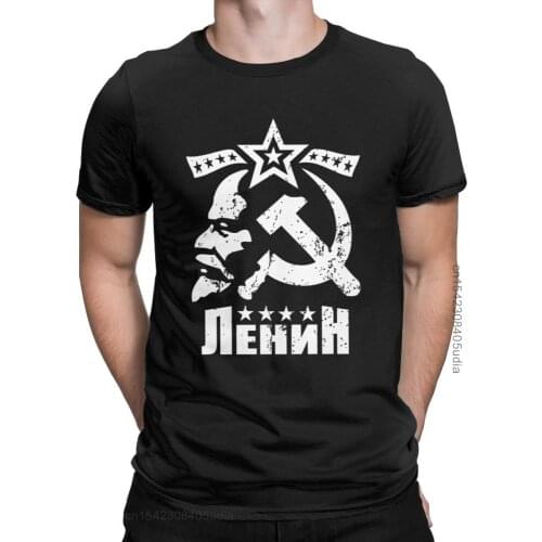 Vladimir Ilyich Lenin Mens T-Shirt CCCP USSR T-Shirts Bolshevik Revolution Clothes Communism Marxism Socialism Tees Shirt