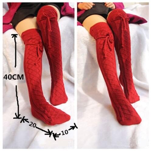 NEW Womens Cable thick Knitted Over knee Long Boot Winter Warm Thigh-High Soft Stockings