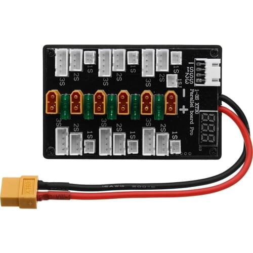 1-3S XT30 Parallel Board Pro with Voltage Display for IMAX B6 B6AC ISDT Balance Charger XT30 JST JST-PH 2.0 LIPO Battery DIY