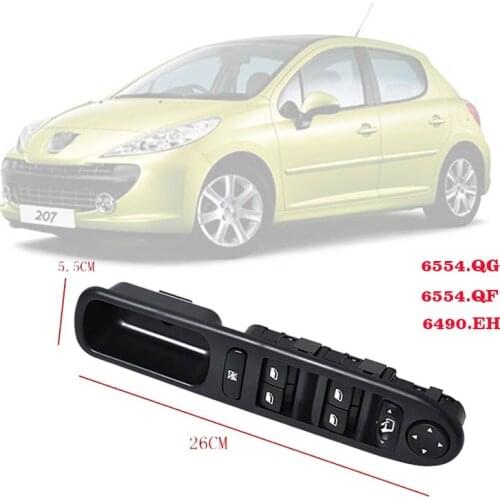 6554.QG LHD Electric Master Power Control Window Switch Electric 6490.EH 6554.QF 96642444XT For Peugeot 207 For Citroen 6490EH