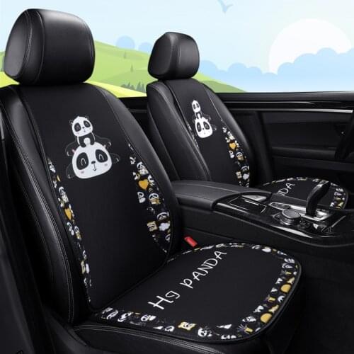 Car cushion monolithic four seasons cartoon cute single cushion ice hemp breathable three-piece non-slip seat cushion