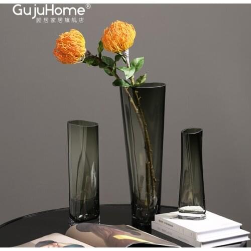 Nordic Transparent Glass Vase Luxury Creative Simple Living Room Flower Pot Flower Arrangement Flower Pot Home Decor EB5HP
