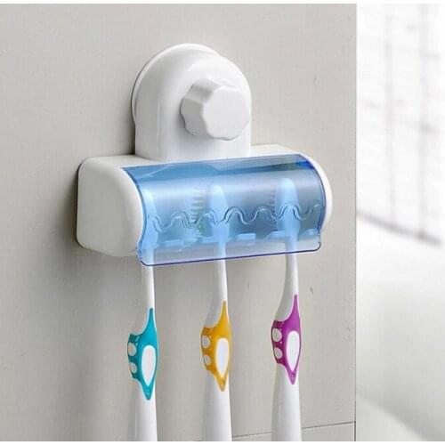 5 Racks Dust-proof Toothbrush Holder for the Bathroom Kitchen Family Holder For Toothbrushs Suction Holder Wall Stand Hook