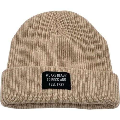 Fashion Mens Ribbed Beanies with Tag Winter Stretch Knitted Hats for Women Ladies Knit Caps Black Grey Red Blue Beige White