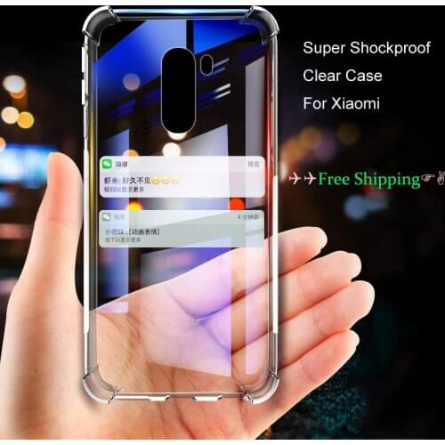 Super Shockproof Case for Xiaomi F1 Mi 8 10 Lite Redmi 8 8A 9A Note 8 Pro 9 9S Clear Anti-knock Phone Shell Soft TPU Back Cover