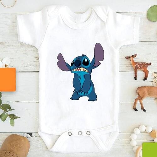 Streetwear Newborn Clothes Aesthetic Infant Romper Lilo & Stitch Baby Girl Boy Bodysuit 0-24M Harajuku Ropa de bebe Dropshipping