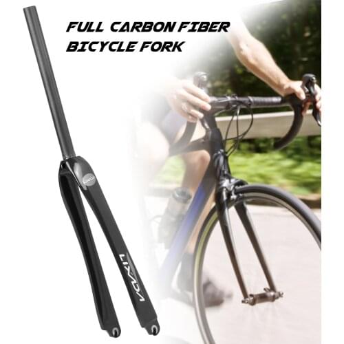 Lixada MTB Bike Fork Ultralight Full Carbon Fiber Road 25.4mm Bicycle Fork 700C Fixed Gear Bike Fork Fixie Bike Front Fork