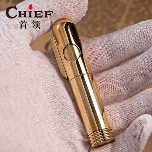 Vintage Retro Creative Trench Windproof Lighter Personality Heavy Brass Kerosene Lighter Smoke Accesoires Gift for Men