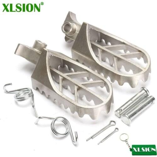 XLSION Stainless Steel Footpegs Foot Rest Pegs For TW200 PW50 PW80 Pit Dirt Motor Bike