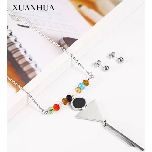 XUANHUA Stainless Steel Jewelry Woman Fashion Jewelry Sets Accessories Gifts For Women Necklace Earrings Set Mass Effect
