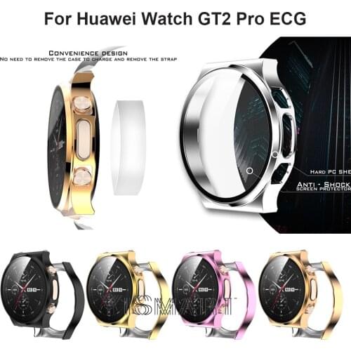Full Screen Protector Case For Huawei Watch GT 2 Pro ECG Band GT2 pro Tempered Glass Protective Shell Frame