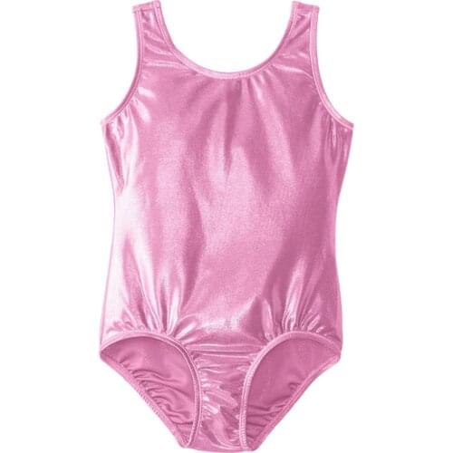 Speerise Girls Kids Shiny Metallic Lycra Spandex Gymnastics Dance Sleeveless Leotards Dancewear Toddler Tank Sparkle Leotard