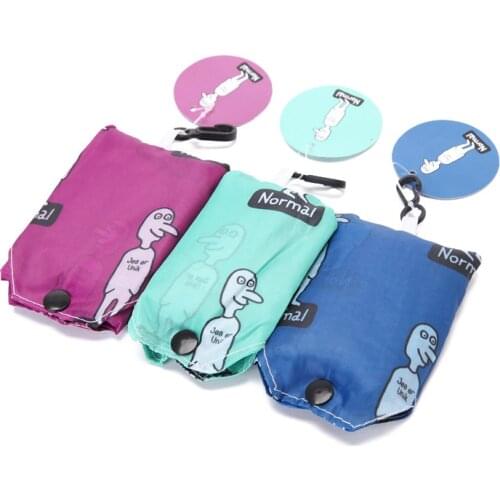 2019 Women Nylon Foldable Eco Shopping Bag Tote Pouch Portable Reusable Grocery Storage Bag Big Size