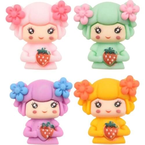 25PCS 1inch Kawaii Hair Accessories for Girls Making Supplies for Hair Bows Center Resin Flat Back Cute Accessory