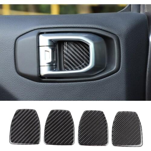 NHAUTP 4Pcs/set Car Decoration Inner Door Handle Bowl Trim Cover Stickers for Jeep Wrangler JL 2018-2020