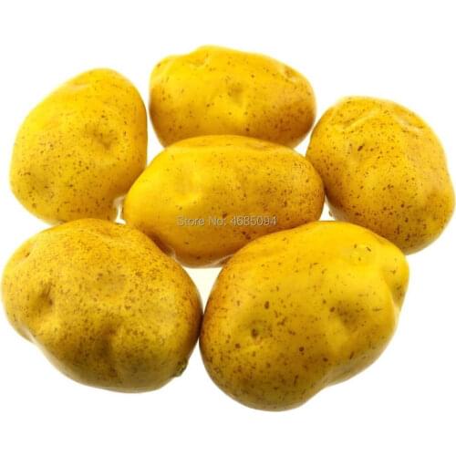 Gresorth 6pcs Artificial Potato Lifelike Fake Vegetable Home Kitchen Party Food Toy Decoration Model Props