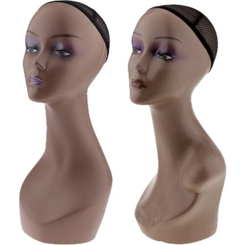 ABS Female Wig Styling Mannequin Head Toupee Jewelry Hat Display Model Stand