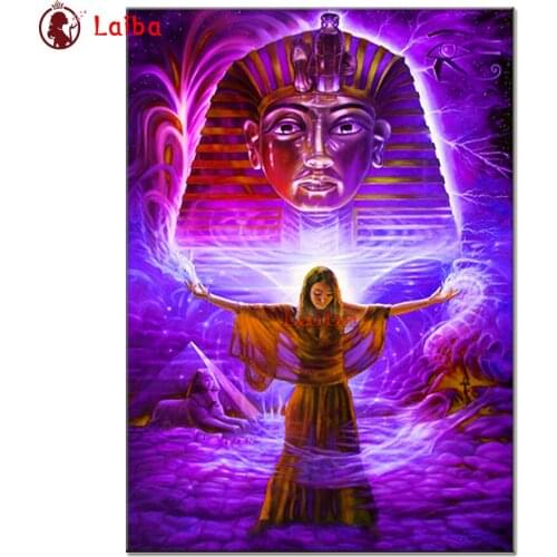 Full square round 5D DIY diamond painting Egyptian Pharaoh Embroidery fantasy lady Pattern Cross stitch kits mosaic wall sticker