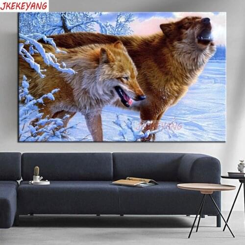 5D Diy diamond painting Wolf in the snow Diamond Mosaic sale Rhinestone Embroidery cross stitch Y3679