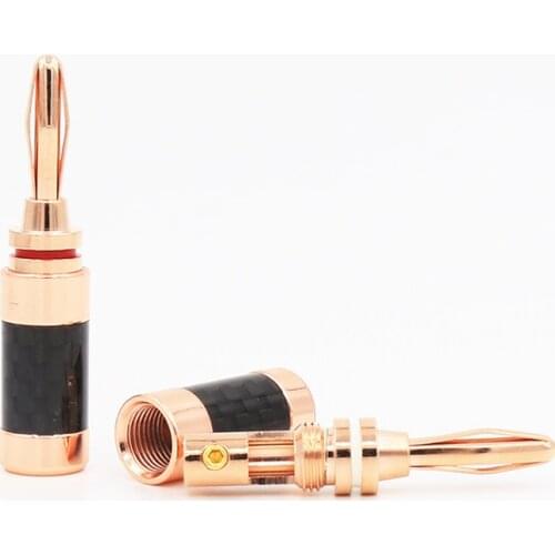 Banana connector calble speaker series for carbor fiber Rose gold plated