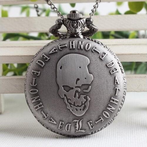 Death note quartz pocket watch anime pocket watch Flip clock Fashion quartz gray chain watches