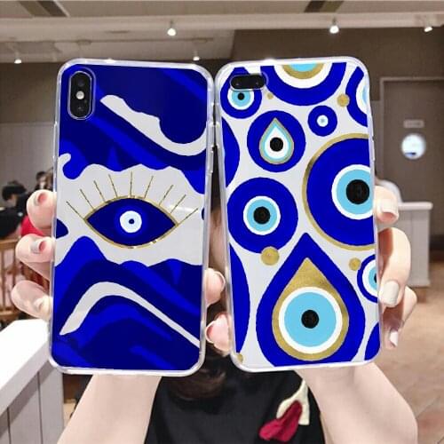 Nazar Boncugu Boncuğu Evil eye Phone Case For Samsung Galaxy Note 4 8 9 10 20 S8 S9 S10 S10E S20 Plus UITRA Ultra transparent
